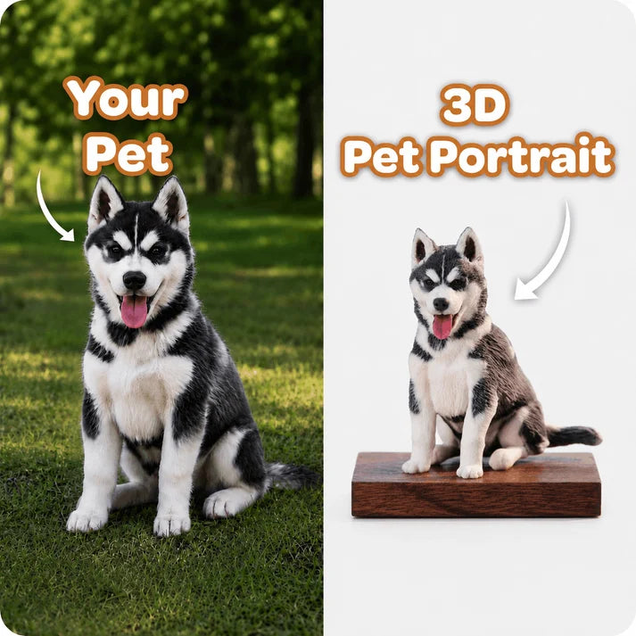 Custom 3D Pet Portrait Memorial Figurine