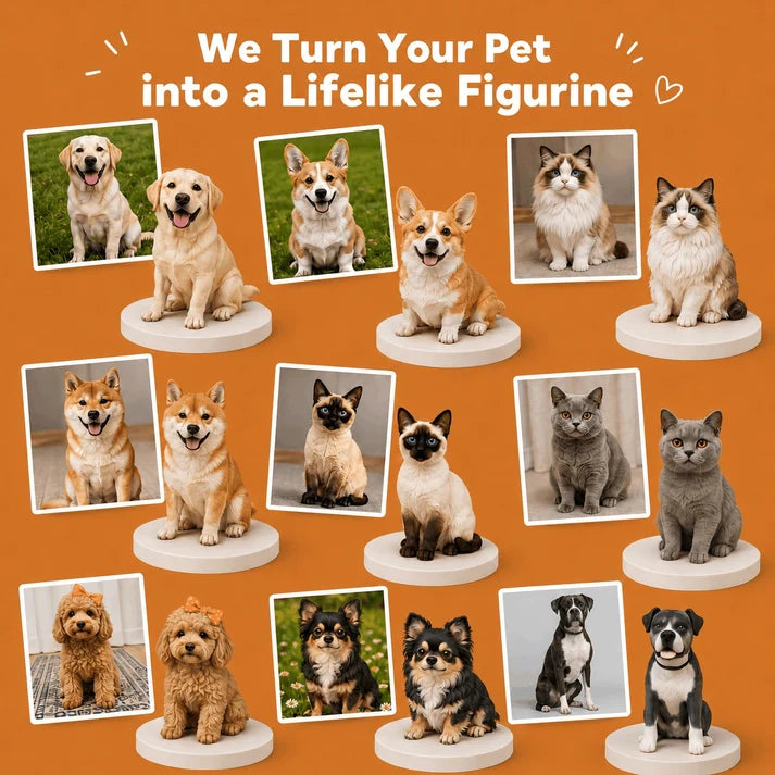 Custom 3D Pet Portrait Memorial Figurine